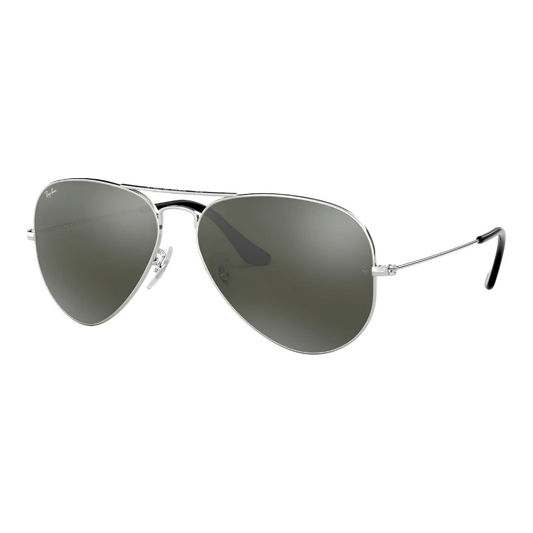 Ray-Ban Aviator Silver Green Lens-62