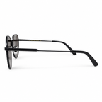 Minimalist Black Metal Round Sunglasses — view 2
