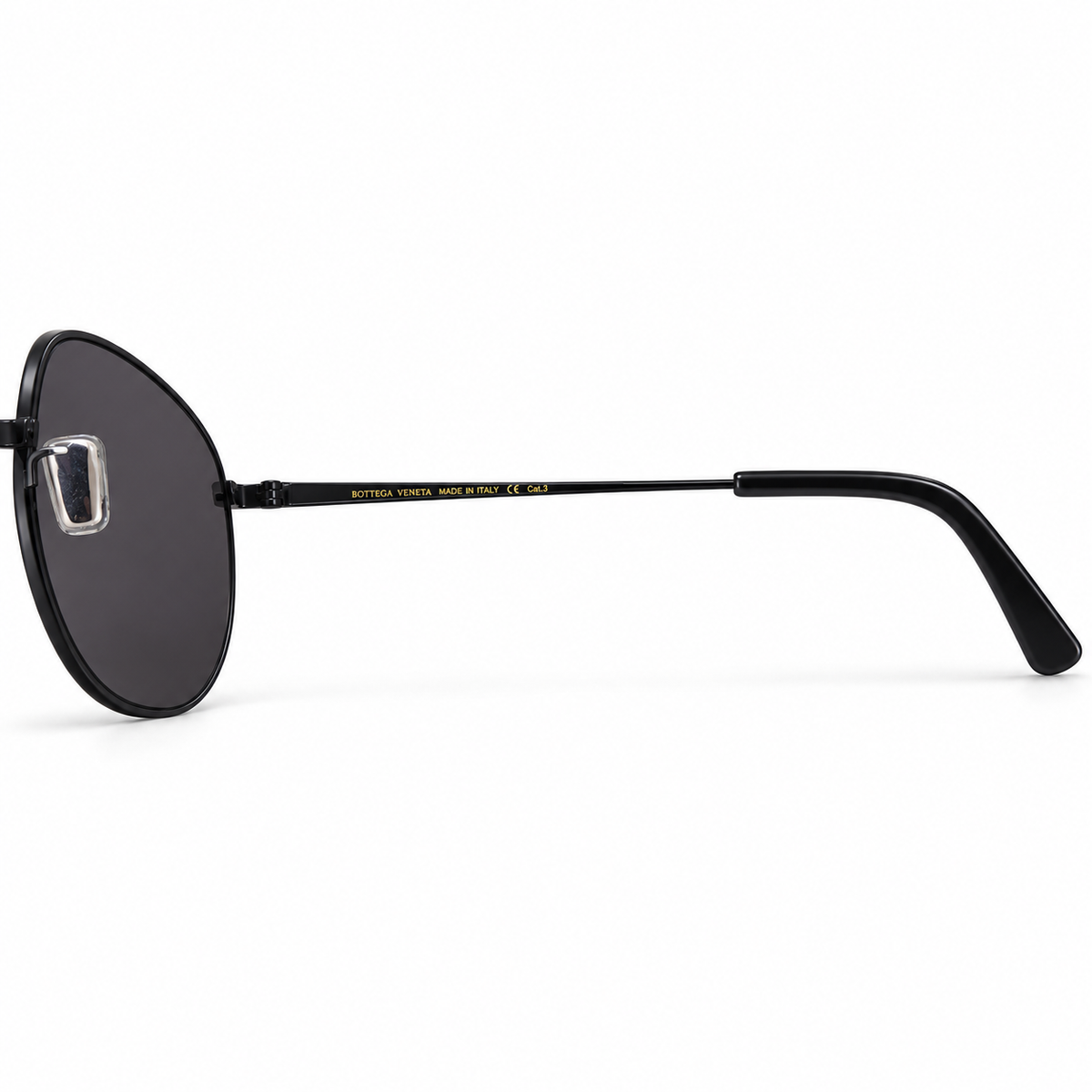 Minimalist Black Metal Round Sunglasses — view 4