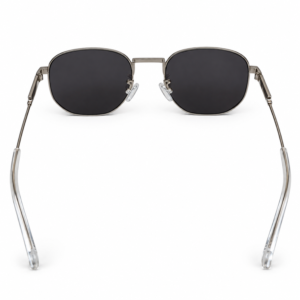 Charcoal Metal Square Sunglasses — view 3