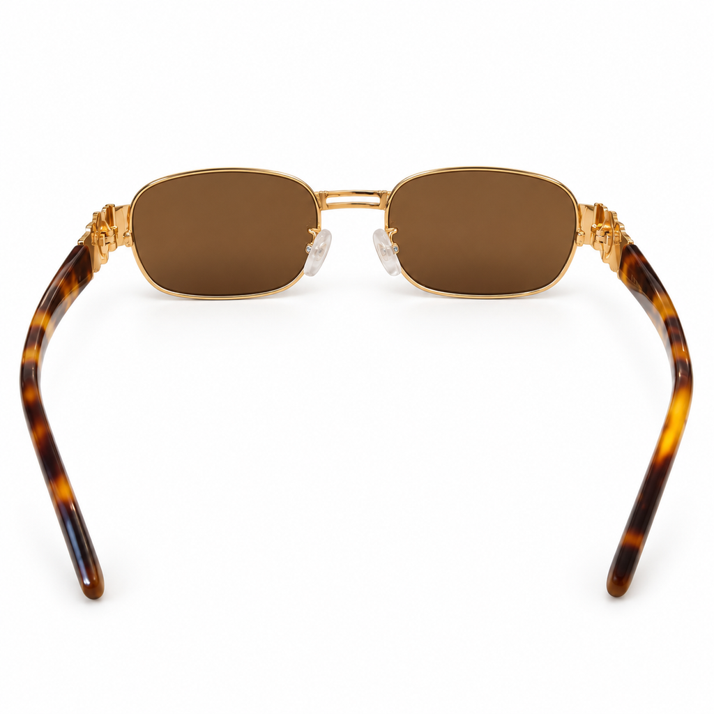 Fendi — Gold Tortoiseshell Medallion Sunglasses — view 3