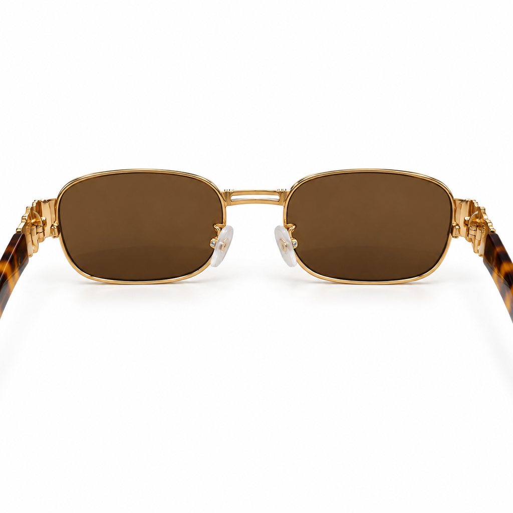 Fendi — Gold Tortoiseshell Medallion Sunglasses — view 4