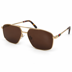Gucci — Gold Frame Brown Lens Sunglasses — view 1