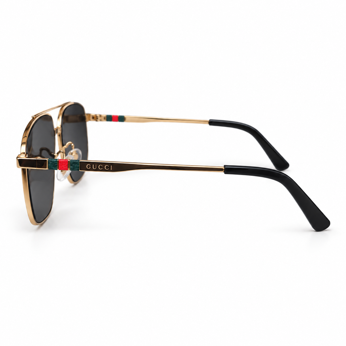 Gucci — Gold Aviator Sunglasses — view 2