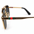 Gucci — Gold Aviator Sunglasses — view 4