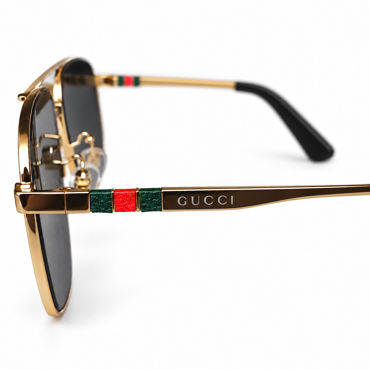 Gucci — Gold Aviator Sunglasses — view 4