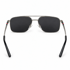 Gucci — Gunmetal Aviator Sunglasses — view 3