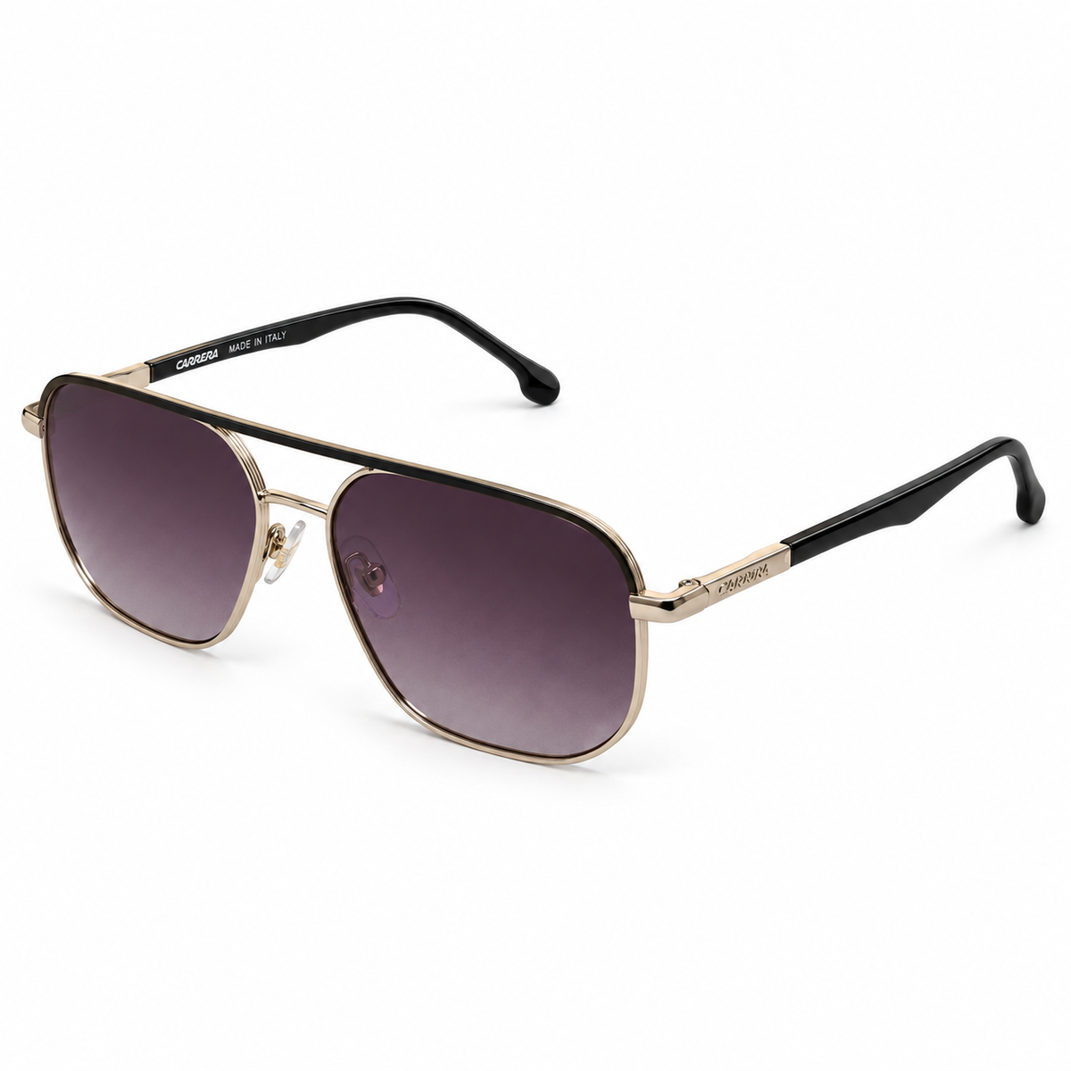 Carrera gold-tone square aviator sunglasses with purple gradient lenses