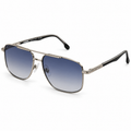 Carrera silver-tone square aviator sunglasses with blue-gray gradient lenses