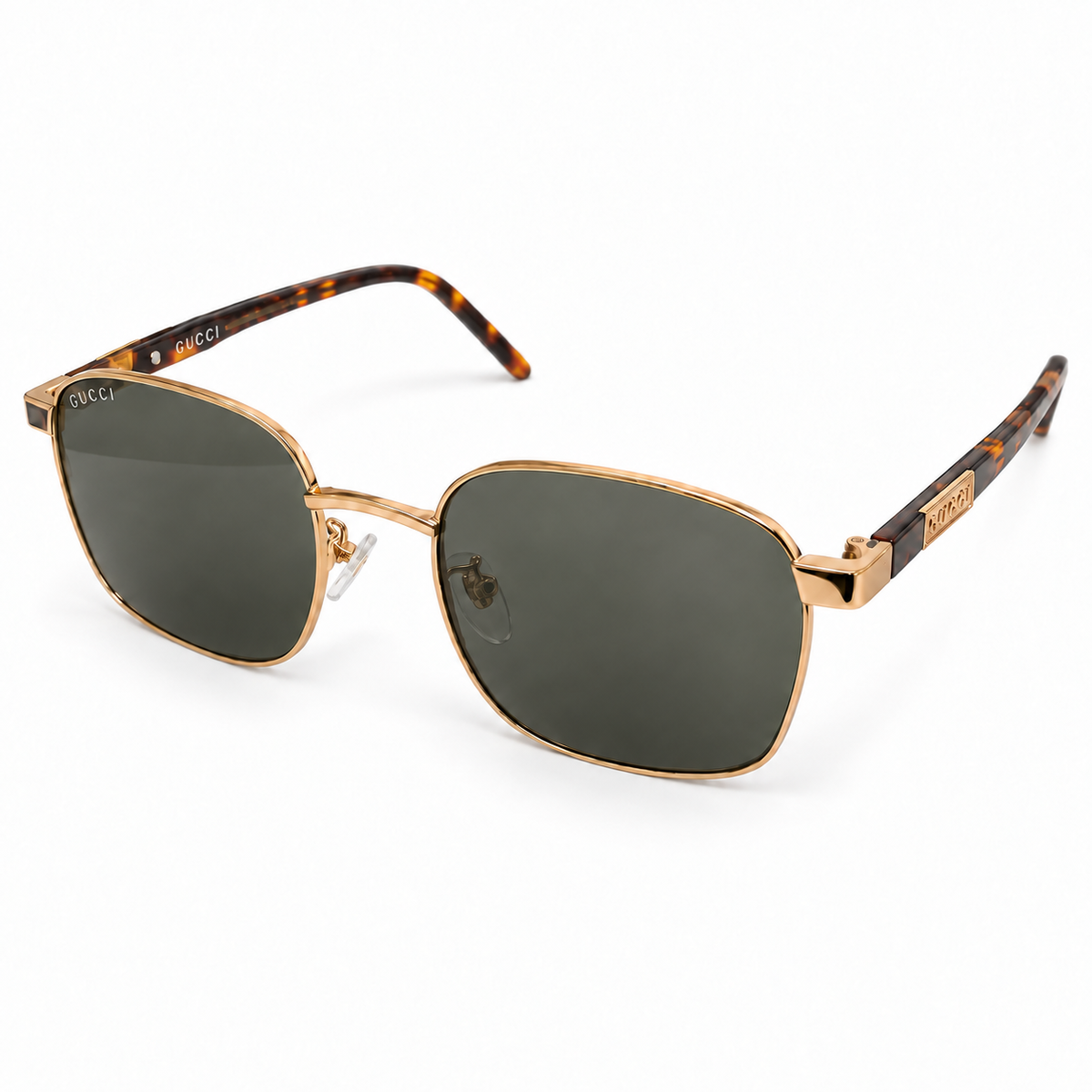 Gucci sunglasses in Gold / Gray-green — front view