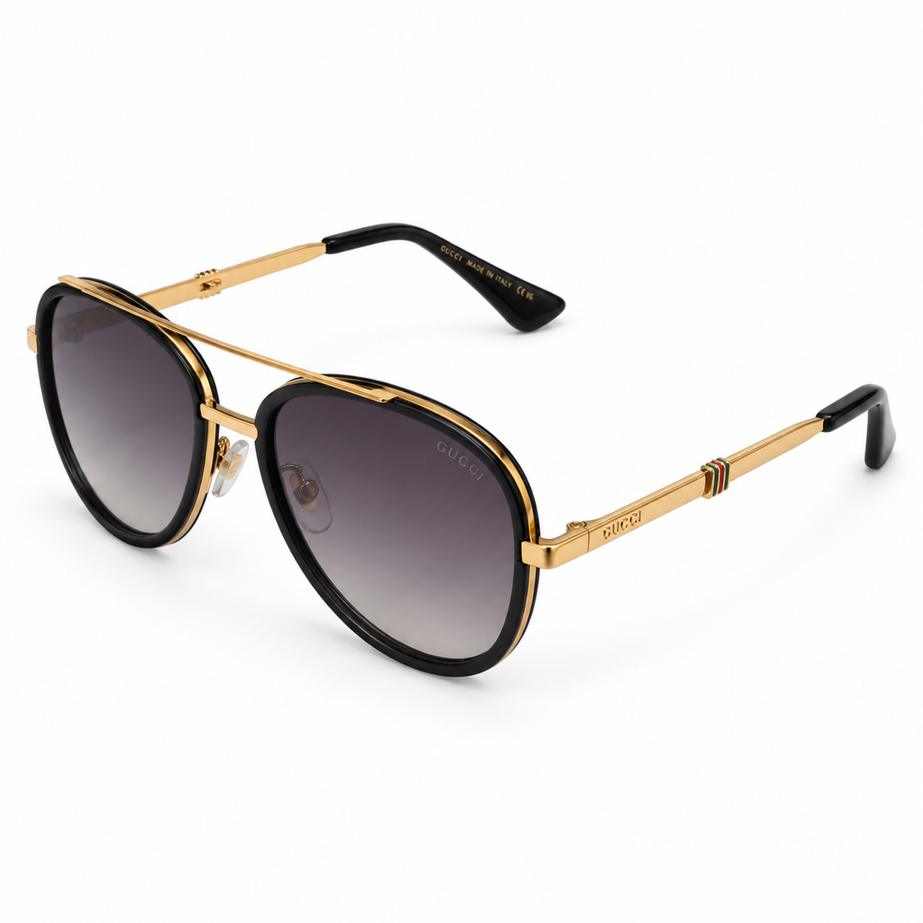 Gucci sunglasses — Black and Gold / Purple Gradient