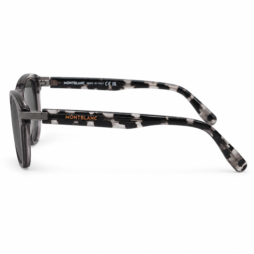 Montblanc sunglasses in Smoky Gray / Mottled — side view