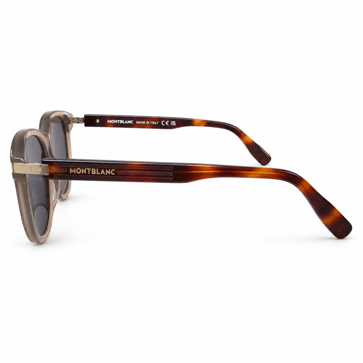 Montblanc sunglasses in Taupe / Tortoiseshell — side view