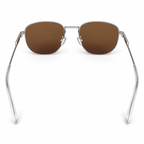 Silver Metal Aviator Sunglasses — Warm Brown Lenses — view 3