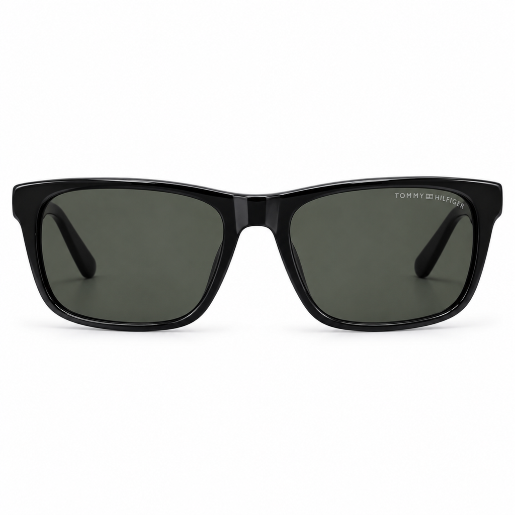 Tommy Hilfiger — Black Frame Smoky Lens Sunglasses — view 4