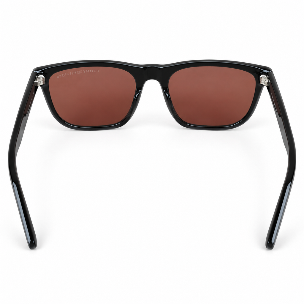 Tommy Hilfiger — Black Frame Warm Brown Lens Sunglasses — view 3