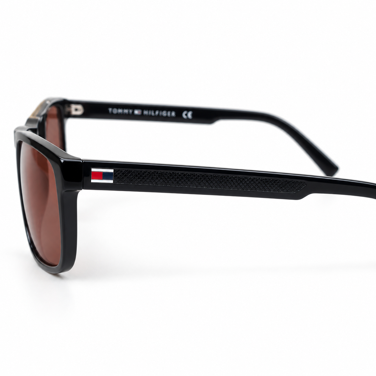 Tommy Hilfiger — Black Frame Warm Brown Lens Sunglasses — view 4