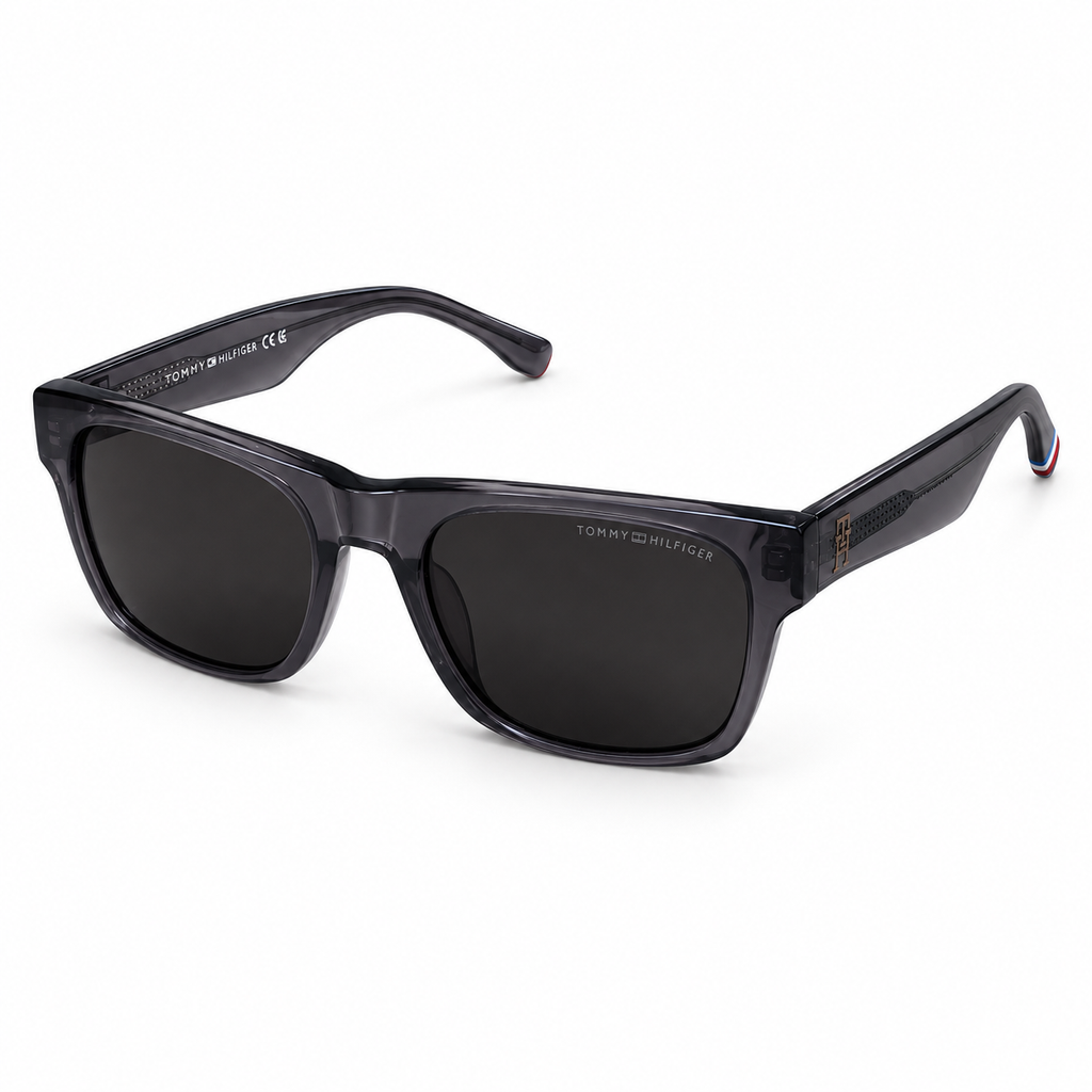Tommy Hilfiger — Smoky Charcoal Rectangular Sunglasses — view 1